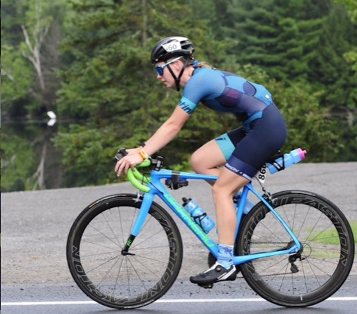 Woman riding bike