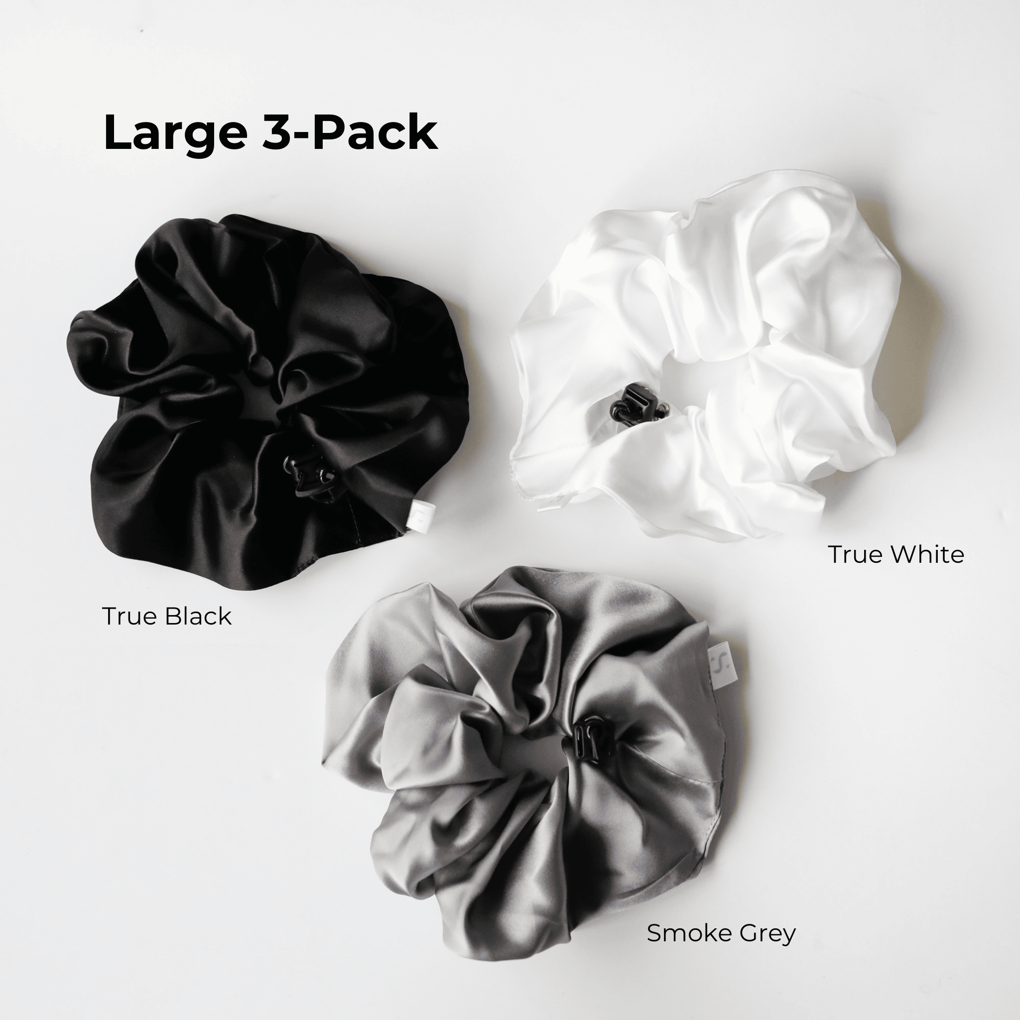 Large Silk Adjustable Non Frizz Scrunchies